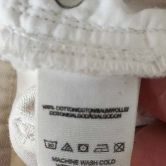 Free People Runaway Slouch Cutoffs Button Fly Cream Denim Size 24 Festival - Picture 16 of 16